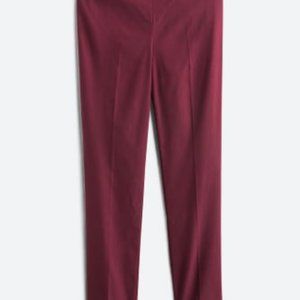 Fia Cuffed Straight Wine colored Trousers